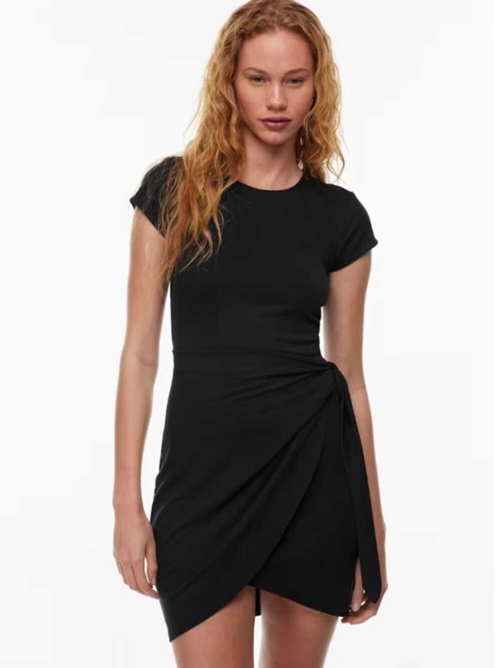 Aritzia Wilfred Lune Wrap Mini Dress – Black | L
